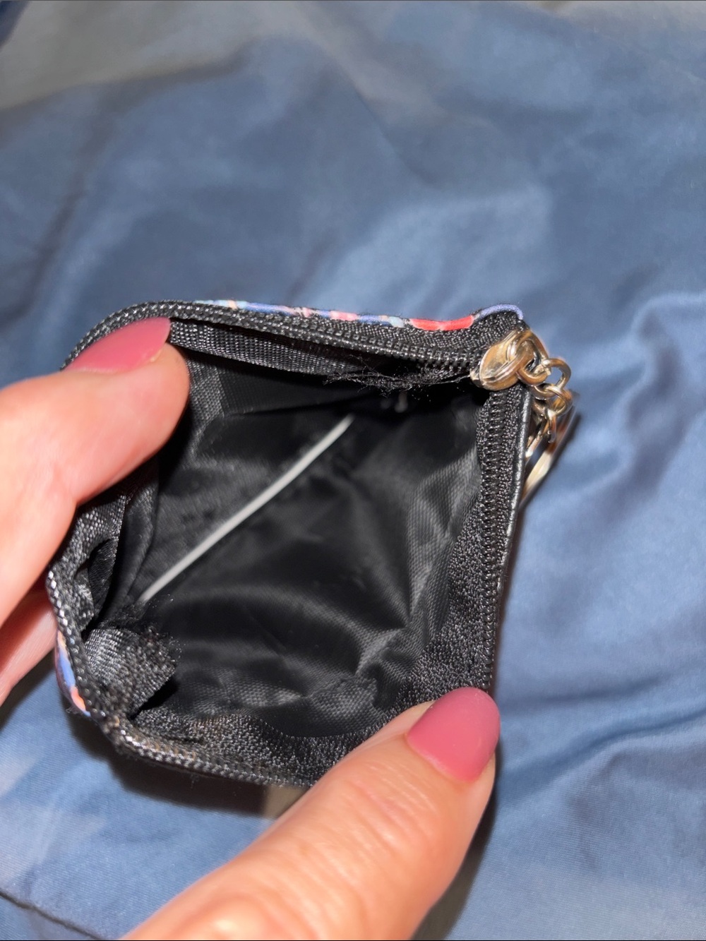 Embellished Floral Accent Zip Pouch - 3x4 - Picture 5 of 5
